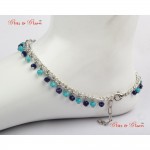 Anklets - Adjustable Custom Silver Chain Anklet With Shining Shades Of Blue Sapphire
