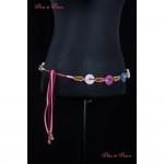 Belts - Multi-coloured, Rounded, Flat Beads