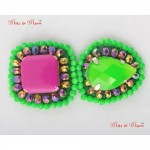 Brooches - Neon Inspired Green With A Touch Of Pink To Make You Stand Out In A Crowd