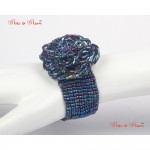 Fashion Bracelets - Flower Inspired Blue Metallic Beads