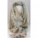 Scarf - Quake Patterned Scarf In Shades Of Beige And Light Brown