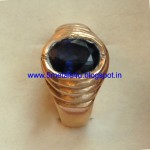 Five Metal Blue Sapphire Gems Stone Ring
